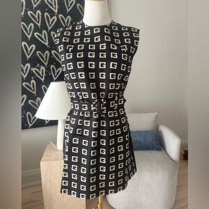 Authentic Gucci Black and Cream Logo Mini Dress